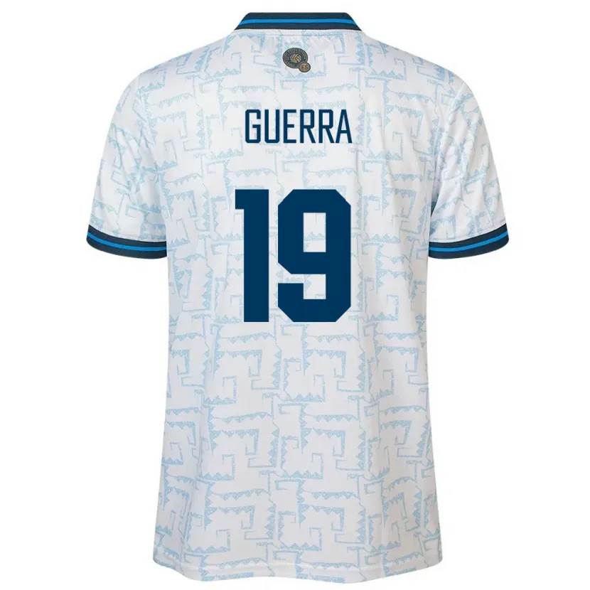 Danxen Dětské Salvador Steven Guerra #19 Bílý Daleko Hráčské Dresy 24-26 Dres