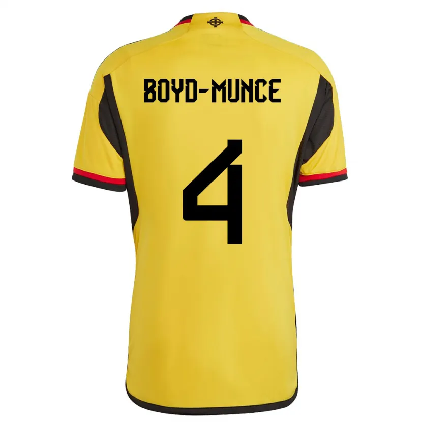 Danxen Dětské Severní Irsko Caolan Boyd-Munce #4 Bílý Daleko Hráčské Dresy 24-26 Dres