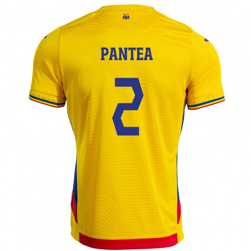 Danxen Pánské Rumunsko Alexandru Pantea #2 Žlutá Domů Hráčské Dresy 24-26 Dres