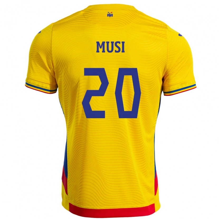 Danxen Pánské Rumunsko Alexandru Musi #20 Žlutá Domů Hráčské Dresy 24-26 Dres