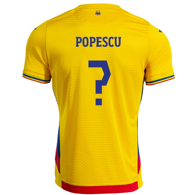 Danxen Pánské Rumunsko Marco Popescu #0 Žlutá Domů Hráčské Dresy 24-26 Dres