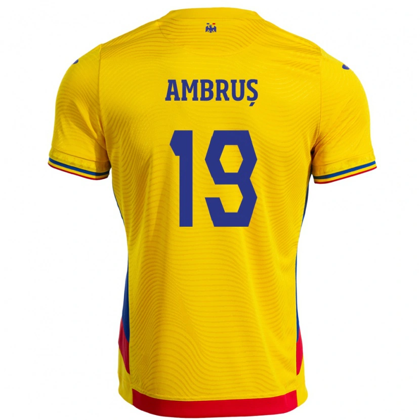 Danxen Pánské Rumunsko Beata Ambruș #19 Žlutá Domů Hráčské Dresy 24-26 Dres
