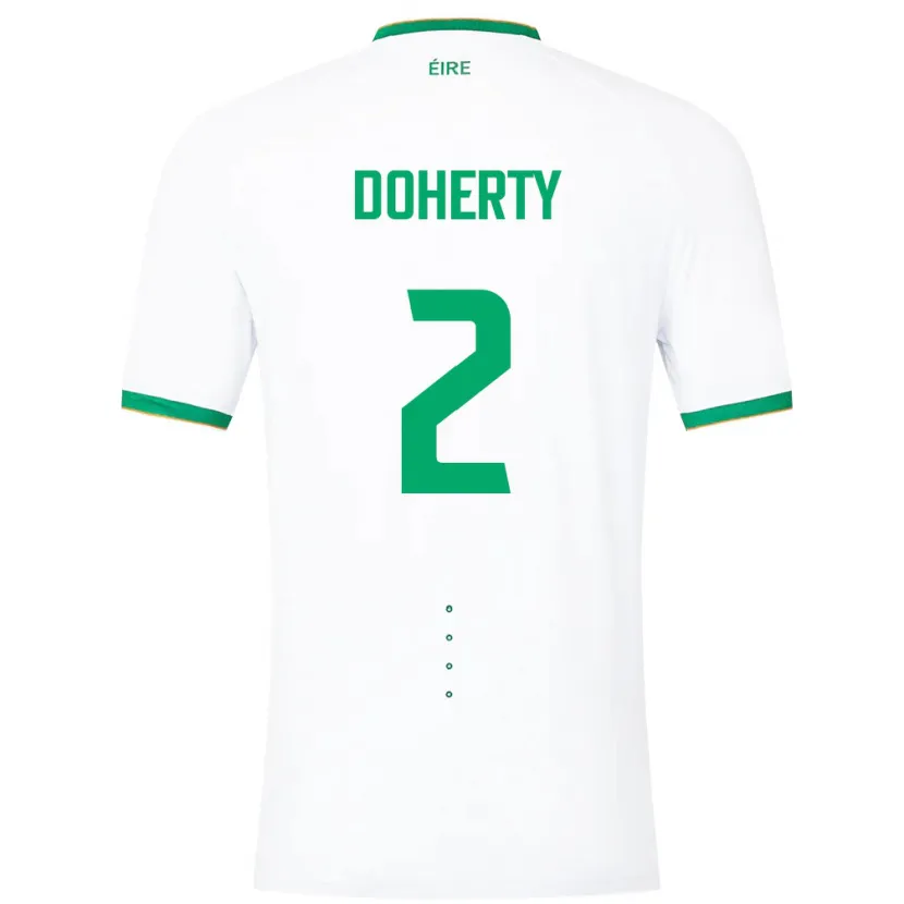 Danxen Pánské Irsko Matt Doherty #2 Bílý Daleko Hráčské Dresy 24-26 Dres