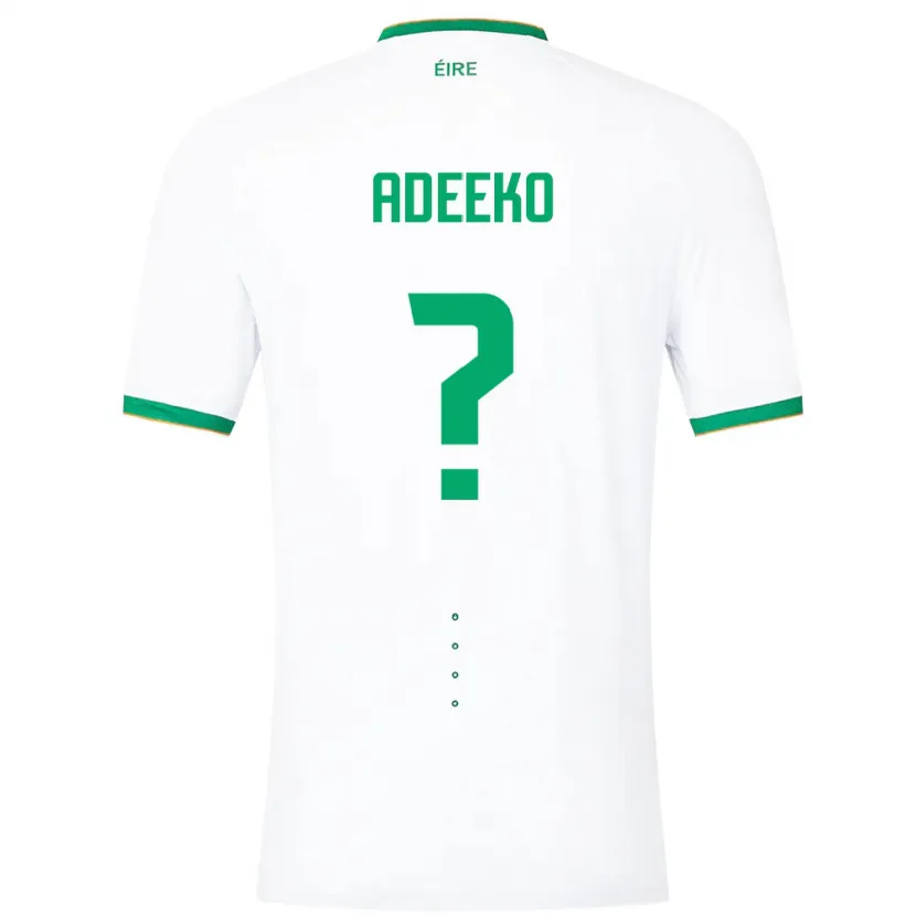 Danxen Pánské Irsko Baba Adeeko #0 Bílý Daleko Hráčské Dresy 24-26 Dres