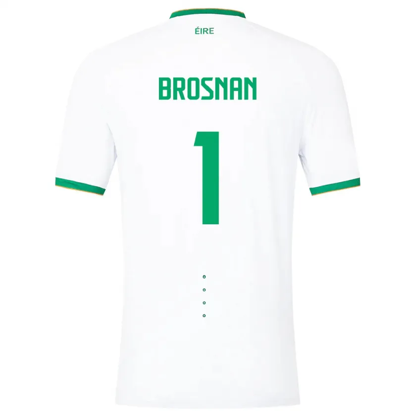 Danxen Pánské Irsko Courtney Brosnan #1 Bílý Daleko Hráčské Dresy 24-26 Dres