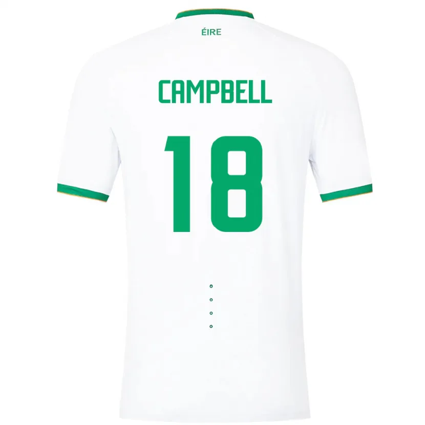Danxen Pánské Irsko Megan Campbell #18 Bílý Daleko Hráčské Dresy 24-26 Dres