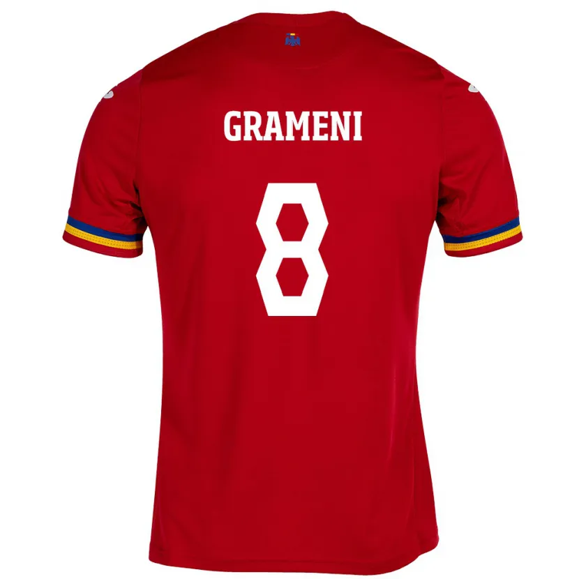 Danxen Pánské Rumunsko Constantin Grameni #8 Červené Daleko Hráčské Dresy 24-26 Dres