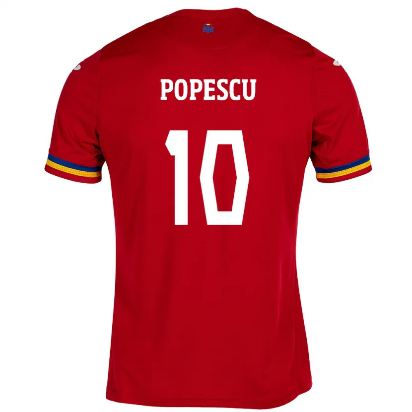 Danxen Pánské Rumunsko Octavian Popescu #10 Červené Daleko Hráčské Dresy 24-26 Dres
