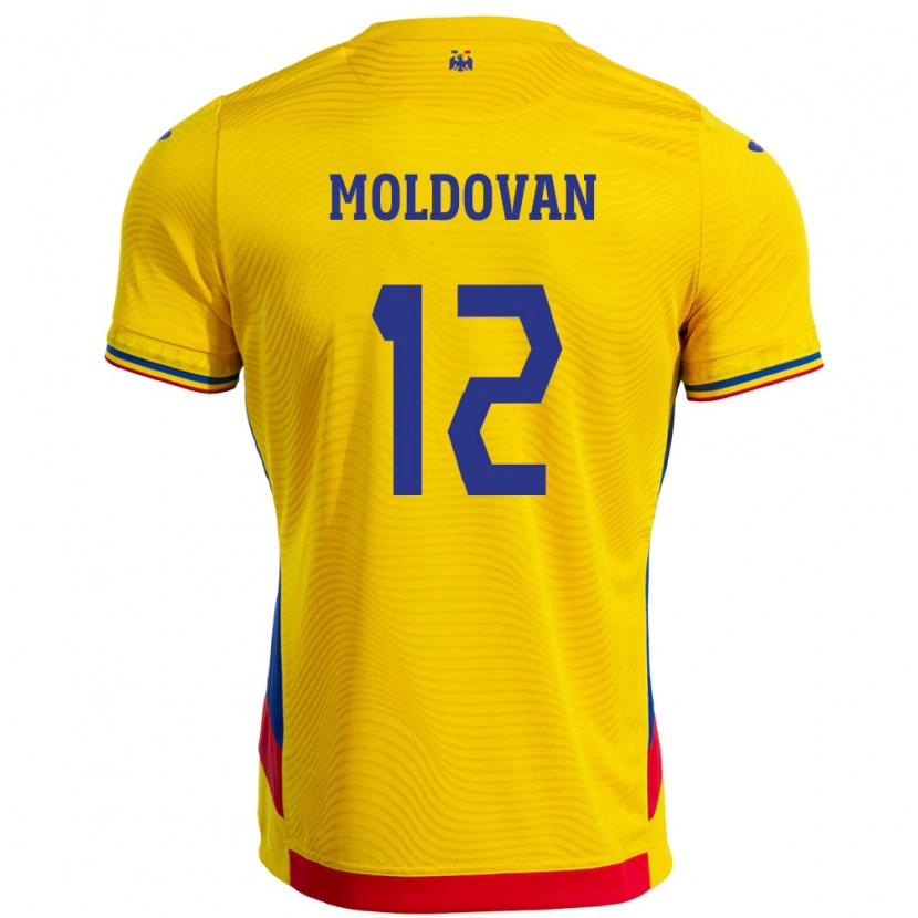 Danxen Dámské Rumunsko Horaţiu Moldovan #12 Žlutá Domů Hráčské Dresy 24-26 Dres