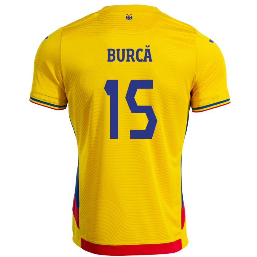 Danxen Dámské Rumunsko Andrei Burcă #15 Žlutá Domů Hráčské Dresy 24-26 Dres