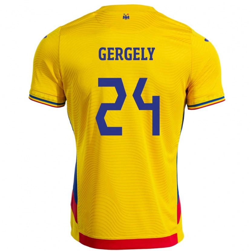 Danxen Dámské Rumunsko Botond Gergely #24 Žlutá Domů Hráčské Dresy 24-26 Dres