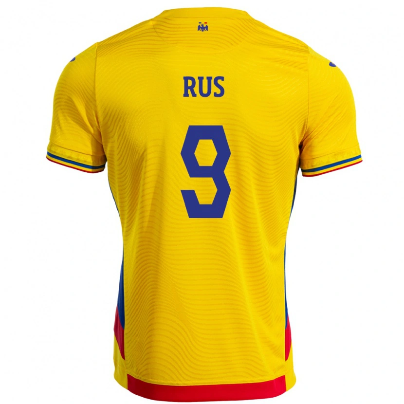 Danxen Dámské Rumunsko Laura Rus #9 Žlutá Domů Hráčské Dresy 24-26 Dres