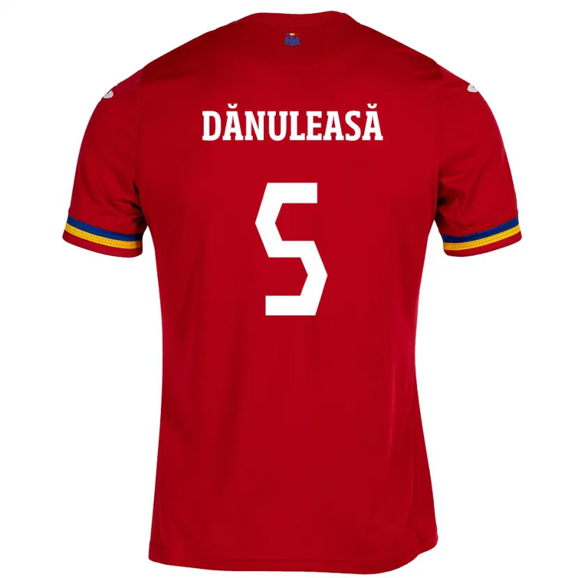Danxen Dámské Rumunsko Gabriel Dănuleasă #5 Červené Daleko Hráčské Dresy 24-26 Dres