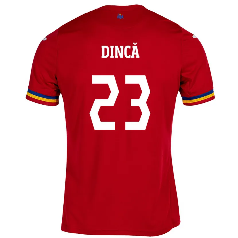 Danxen Dámské Rumunsko David Dincă #23 Červené Daleko Hráčské Dresy 24-26 Dres