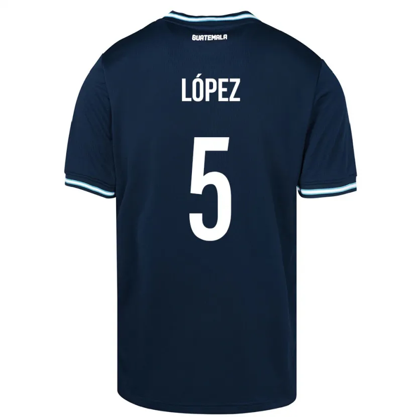 Danxen Dámské Guatemala Jeffery López #5 Modrý Daleko Hráčské Dresy 24-26 Dres