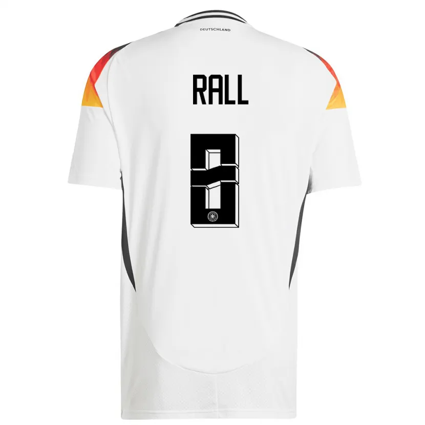 Danxen Dětské Německo Maximiliane Rall #8 Bílý Domů Hráčské Dresy 24-26 Dres