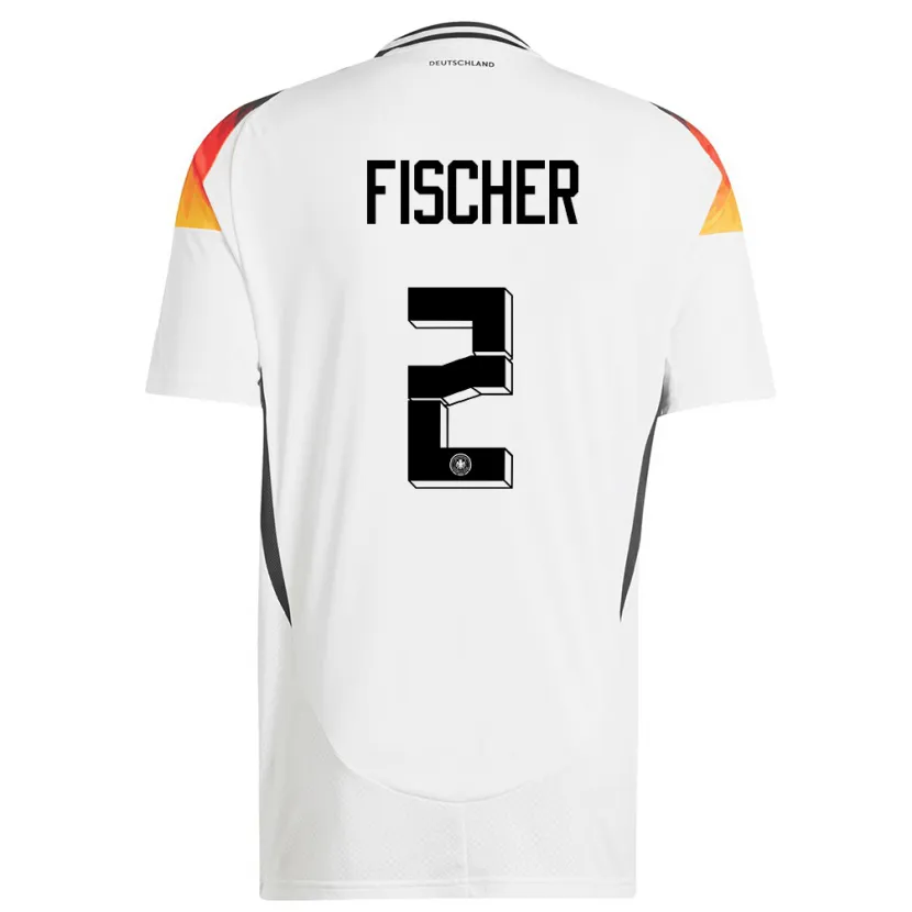 Danxen Dětské Německo Kilian Fischer #2 Bílý Domů Hráčské Dresy 24-26 Dres