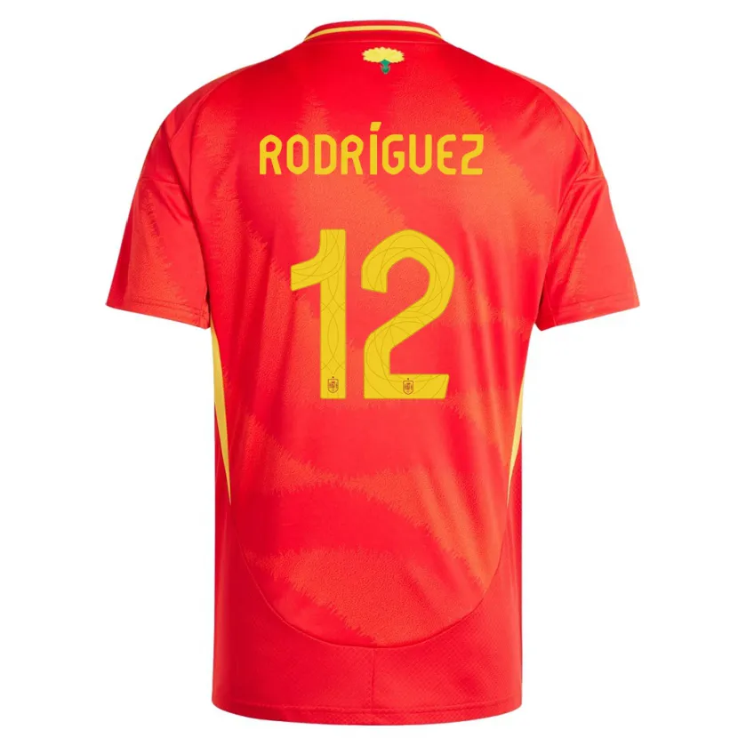 Danxen Dětské Španělsko Lucia Rodriguez #12 Červené Domů Hráčské Dresy 24-26 Dres