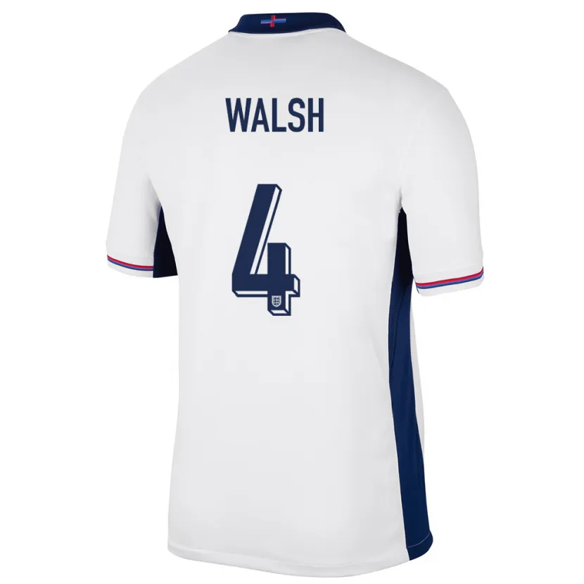 Danxen Dětské Anglie Keira Walsh #4 Bílý Domů Hráčské Dresy 24-26 Dres