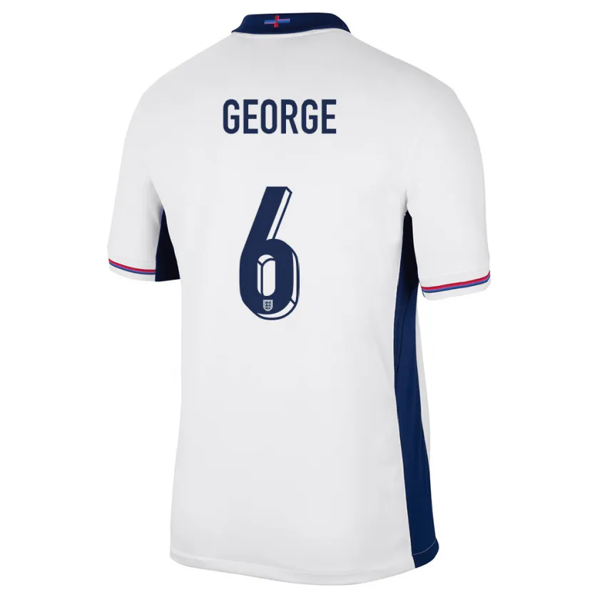 Danxen Dětské Anglie Gabby George #6 Bílý Domů Hráčské Dresy 24-26 Dres