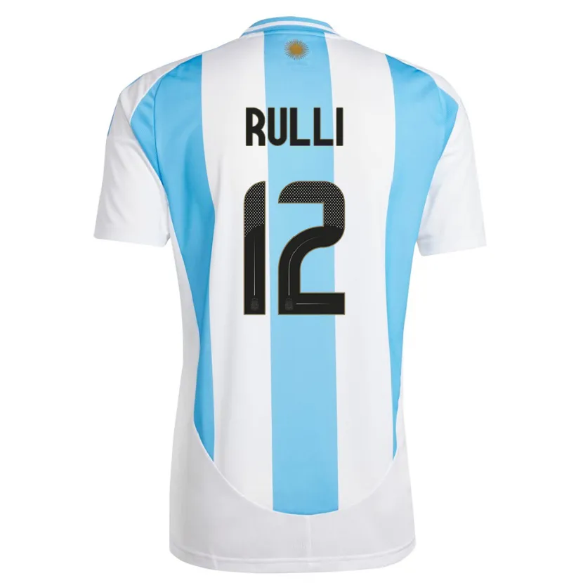 Danxen Dětské Argentina Geronimo Rulli #12 Bílá Modrá Domů Hráčské Dresy 24-26 Dres