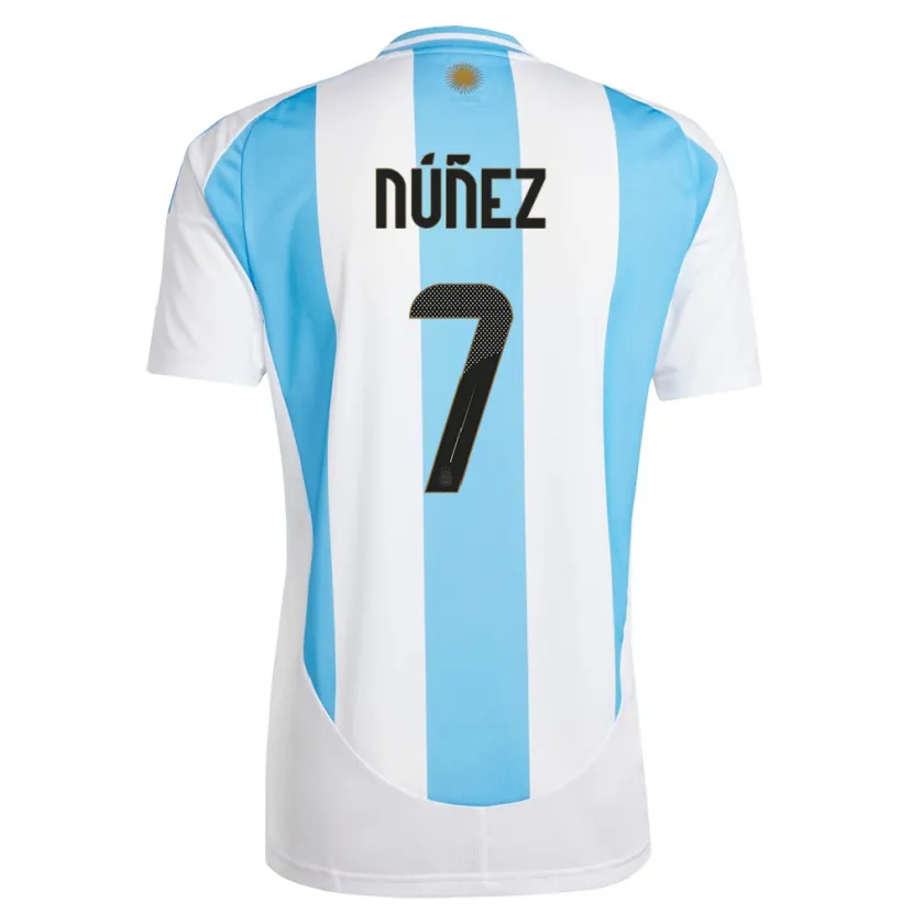 Danxen Dětské Argentina Romina Nunez #7 Bílá Modrá Domů Hráčské Dresy 24-26 Dres