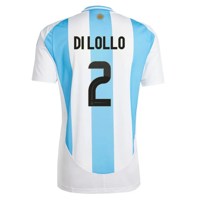 Danxen Dětské Argentina Lautaro Di Lollo #2 Bílá Modrá Domů Hráčské Dresy 24-26 Dres