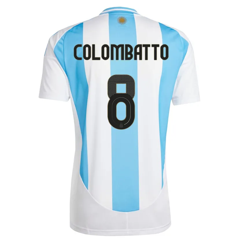 Danxen Dětské Argentina Santiago Colombatto #8 Bílá Modrá Domů Hráčské Dresy 24-26 Dres