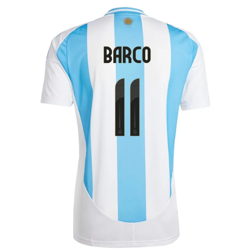 Danxen Dětské Argentina Ezequiel Barco #11 Bílá Modrá Domů Hráčské Dresy 24-26 Dres