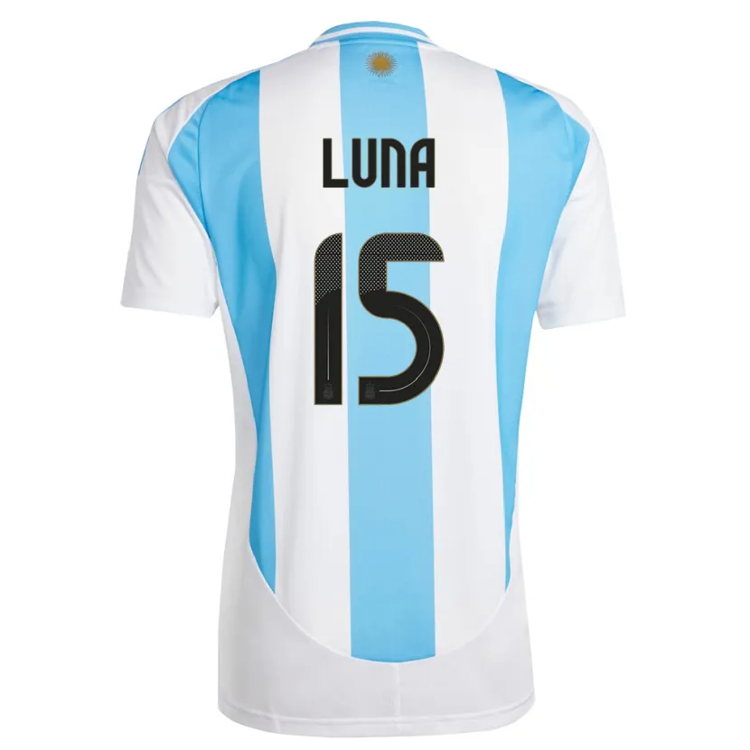 Danxen Dětské Argentina Alex Luna #15 Bílá Modrá Domů Hráčské Dresy 24-26 Dres