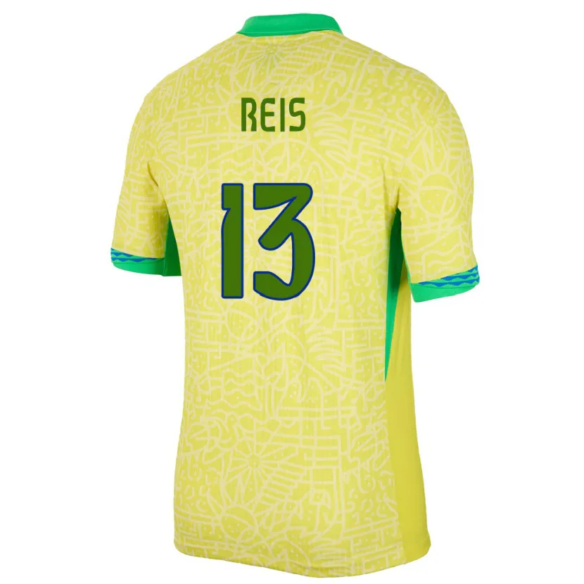 Danxen Dětské Brazílie Vitor Reis #13 Žlutá Domů Hráčské Dresy 24-26 Dres