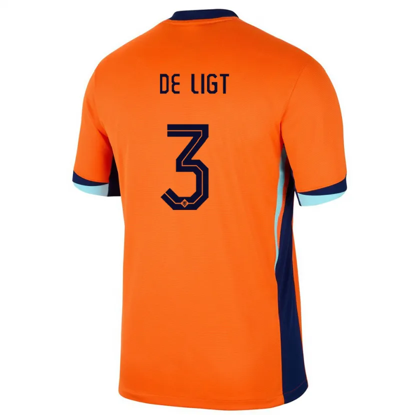 Danxen Dětské Nizozemsko Matthijs De Ligt #3 Oranžový Domů Hráčské Dresy 24-26 Dres