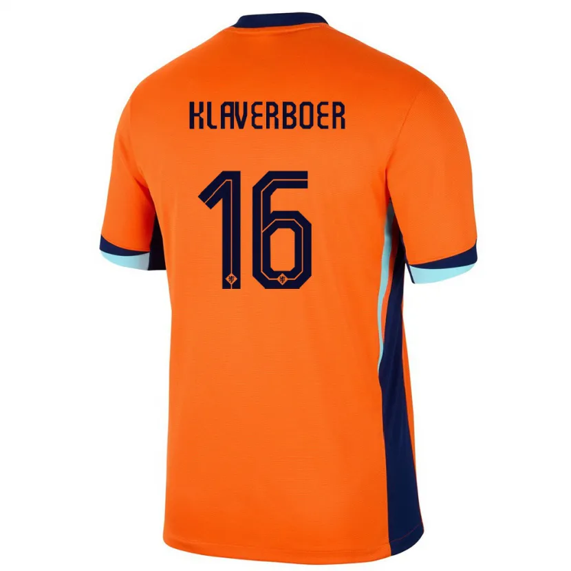 Danxen Dětské Nizozemsko Bernt Klaverboer #16 Oranžový Domů Hráčské Dresy 24-26 Dres