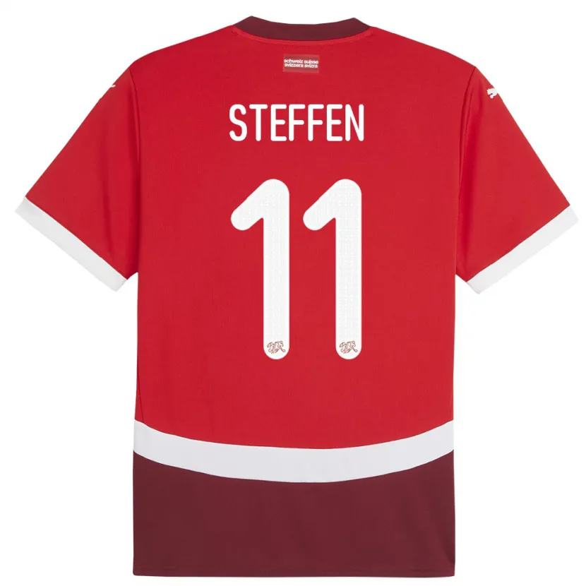 Danxen Dětské Švýcarsko Renato Steffen #11 Červené Domů Hráčské Dresy 24-26 Dres