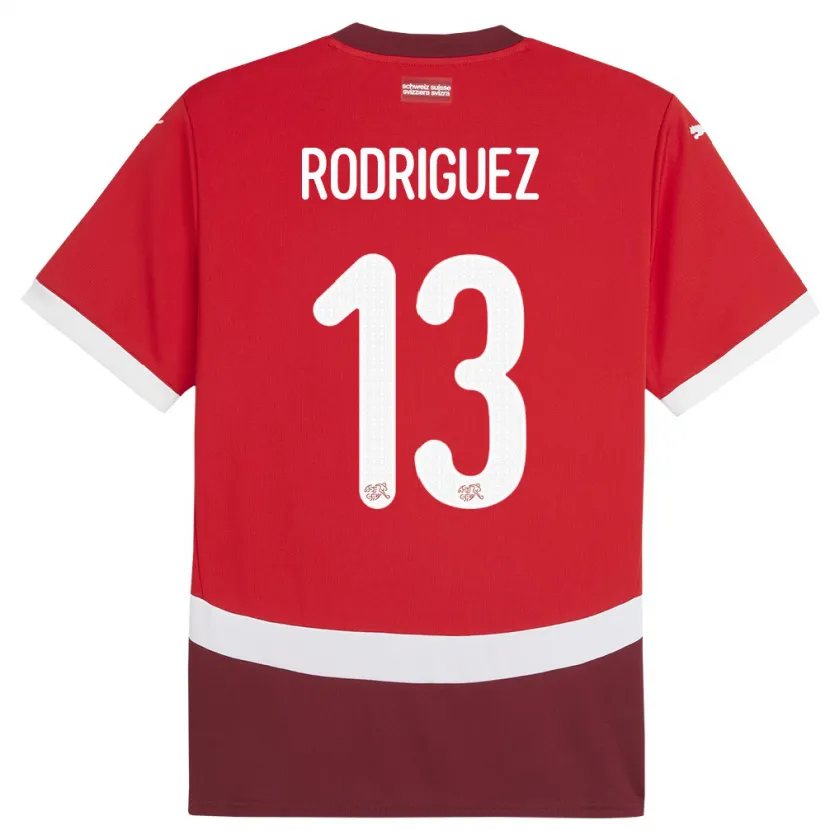 Danxen Dětské Švýcarsko Ricardo Rodriguez #13 Červené Domů Hráčské Dresy 24-26 Dres