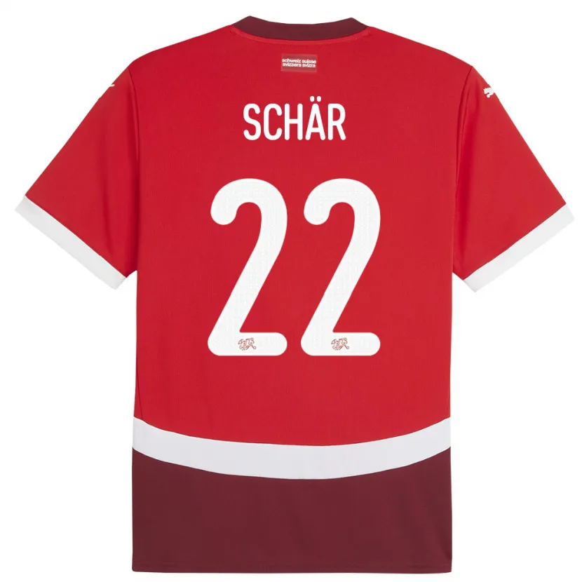 Danxen Dětské Švýcarsko Fabian Schar #22 Červené Domů Hráčské Dresy 24-26 Dres