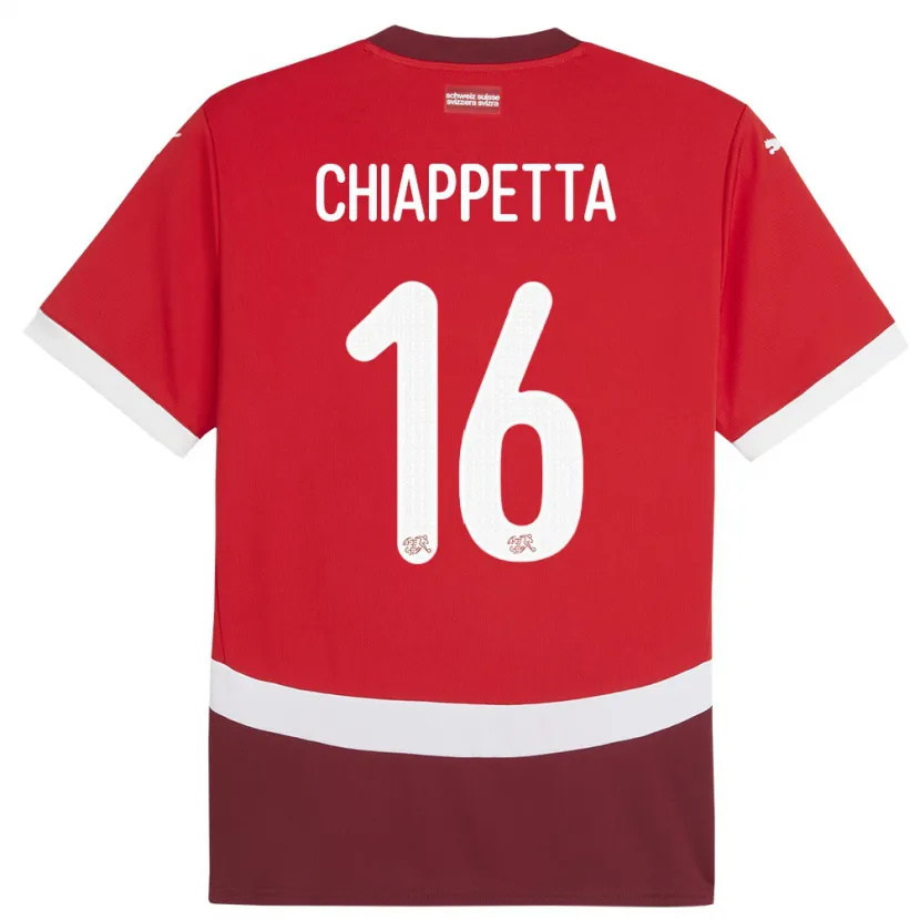 Danxen Dětské Švýcarsko Carmine Chiappetta #16 Červené Domů Hráčské Dresy 24-26 Dres