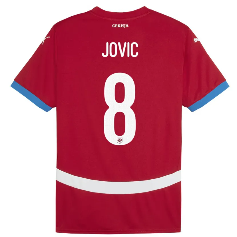 Danxen Dětské Srbsko Luka Jovic #8 Červené Domů Hráčské Dresy 24-26 Dres