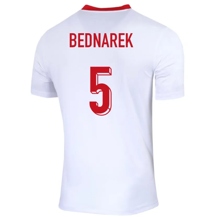 Danxen Dětské Polsko Jan Bednarek #5 Bílý Domů Hráčské Dresy 24-26 Dres