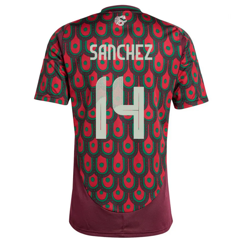 Danxen Dětské Mexiko Erick Sanchez #14 Maroon Domů Hráčské Dresy 24-26 Dres