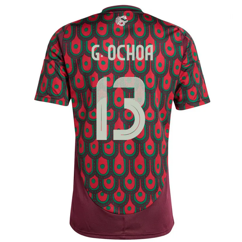 Danxen Dětské Mexiko Guillermo Ochoa #13 Maroon Domů Hráčské Dresy 24-26 Dres