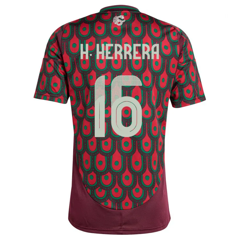 Danxen Dětské Mexiko Hector Herrera #16 Maroon Domů Hráčské Dresy 24-26 Dres
