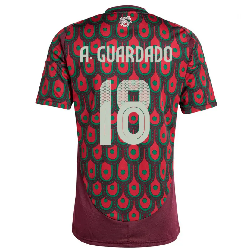 Danxen Dětské Mexiko Andres Guardado #18 Maroon Domů Hráčské Dresy 24-26 Dres