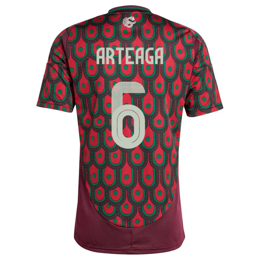 Danxen Dětské Mexiko Gerardo Arteaga #6 Maroon Domů Hráčské Dresy 24-26 Dres