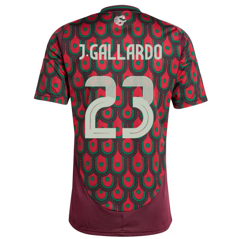 Danxen Dětské Mexiko Jesus Gallardo #23 Maroon Domů Hráčské Dresy 24-26 Dres