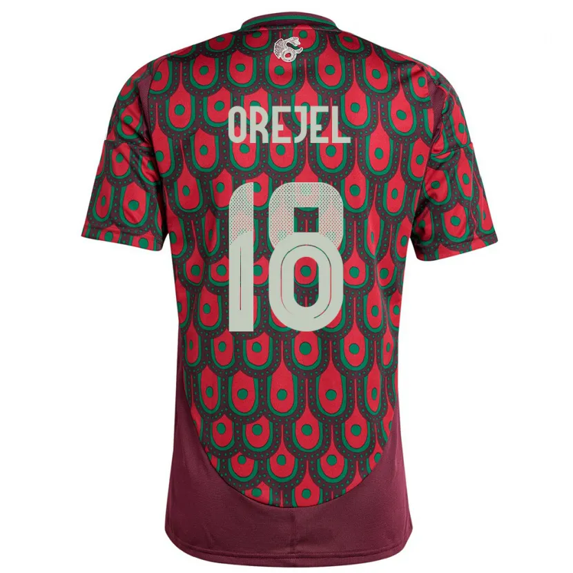Danxen Dětské Mexiko Jocelyn Orejel #18 Maroon Domů Hráčské Dresy 24-26 Dres