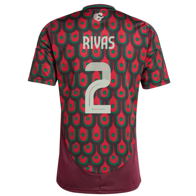 Danxen Dětské Mexiko Jesus Rivas #2 Maroon Domů Hráčské Dresy 24-26 Dres