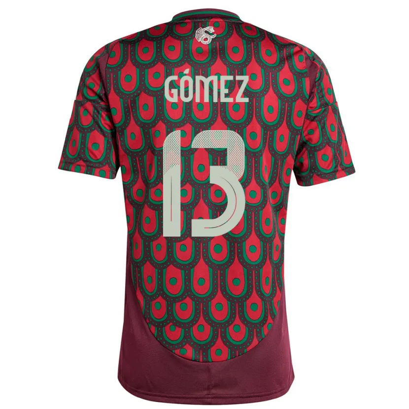 Danxen Dětské Mexiko Diego Gomez #13 Maroon Domů Hráčské Dresy 24-26 Dres