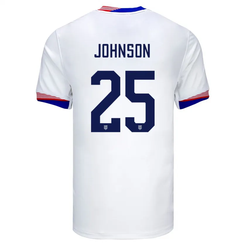 Danxen Dětské Spojené Státy Americké Sean Johnson #25 Bílý Domů Hráčské Dresy 24-26 Dres