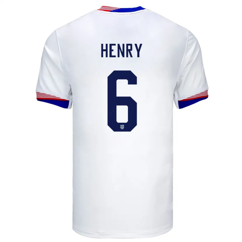 Danxen Dětské Spojené Státy Americké Kobi Henry #6 Bílý Domů Hráčské Dresy 24-26 Dres